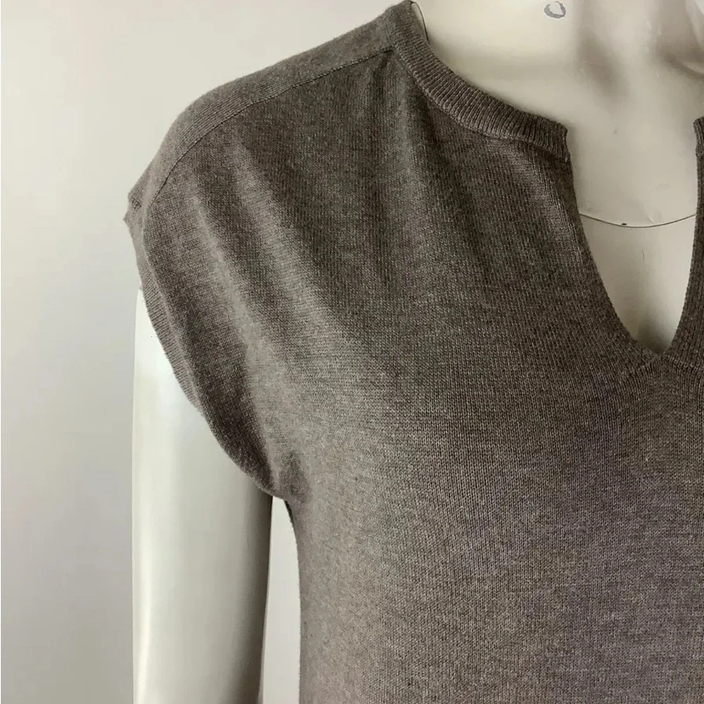 Athleta Sz XXS Intent Mini Sweater Dress Brown Cotton Polyester Short Sleeve - Picture 2 of 6